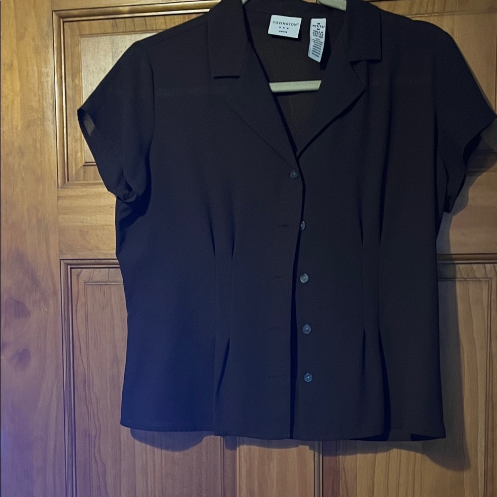 Covington brown open neck Button-Down Shirt
